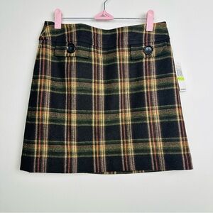 Michael Michael Kors NWT  Brown and Yellow Plaid Mini Skirt Size 4